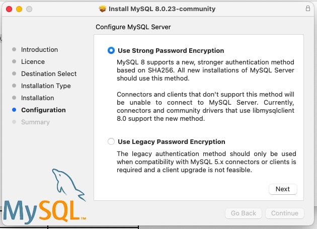 Setup password for MySQL on Mac