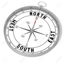 3D Compass - North, South, East, West - 4 Directions Stock Photo ...