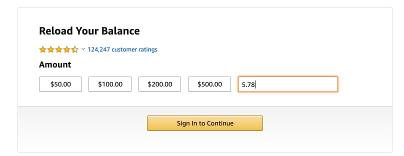enter balance of Mastercard gift card on Amazon