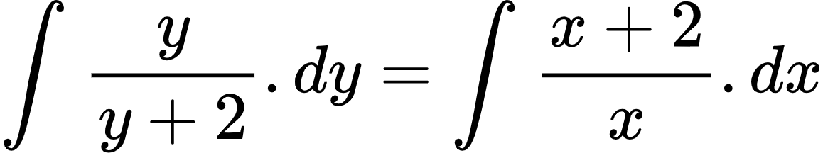 {"id":"24-0-0","code":"\\begin{align*}\n{\\int_{}^{}\\frac{y}{y+2}.dy}&={\\int_{}^{}\\frac{x+2}{x}.dx}\t\n\\end{align*}","type":"align*","font":{"size":10,"color":"#000000","family":"Arial"},"ts":1603790055764,"cs":"919+PUXfT18xVDOw2L8WHw==","size":{"width":192,"height":36}}