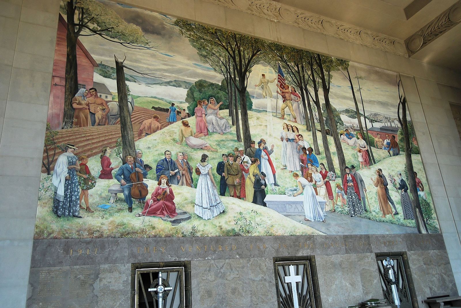 The Worcester Memorial Auditorium’s Main Mural (image courtesy of DBVW Architects)