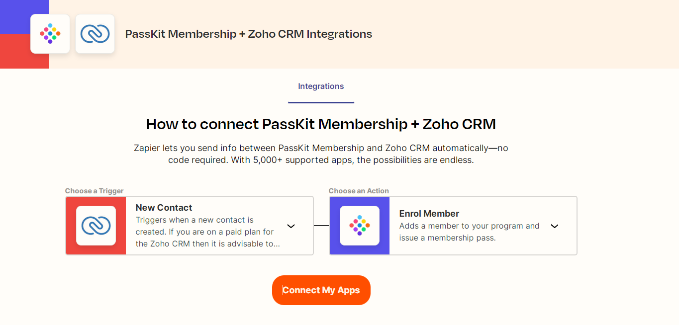 Zoho CRM integration with PassKit