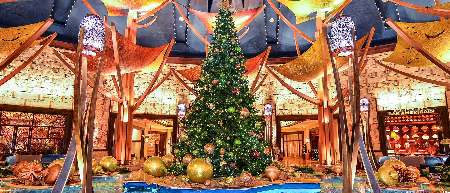 Elaborately decorated entrance of Mohegan Sun CT, one of the largest casinos owned by Native American nations