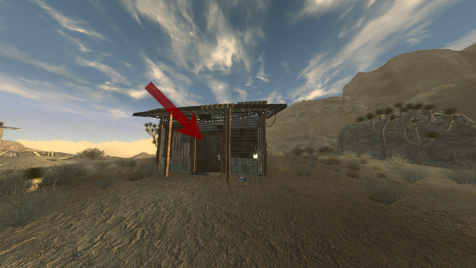 Outside view of the entrance to Victor’s Shack | Fallout: New Vegas
