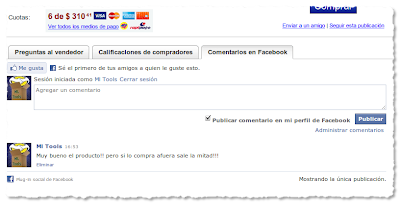 comentarios de facebook en mercadolibre