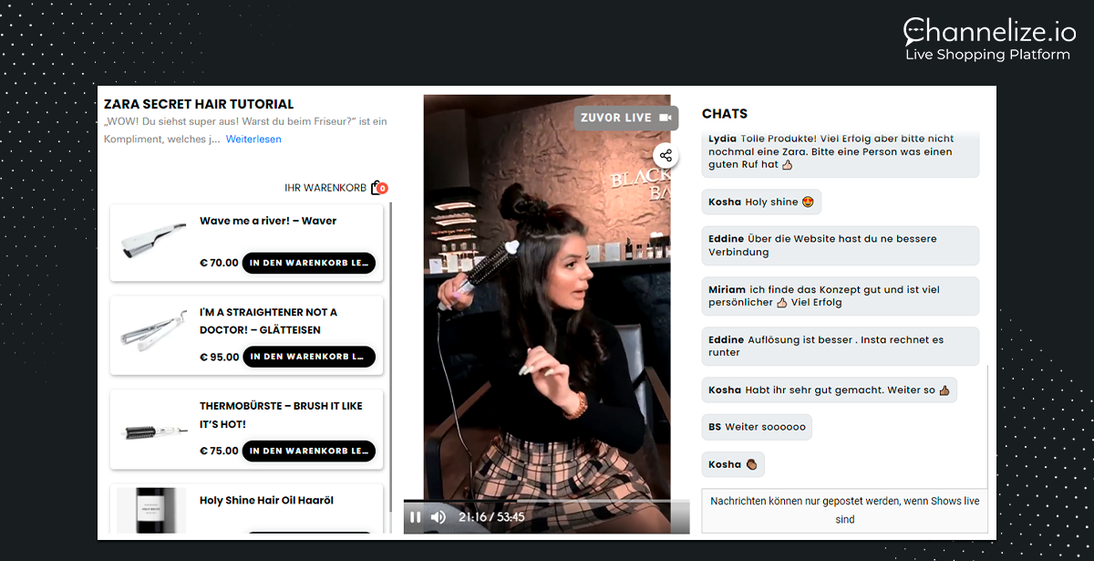 Channelize.io Live Streaming Shopping success stories