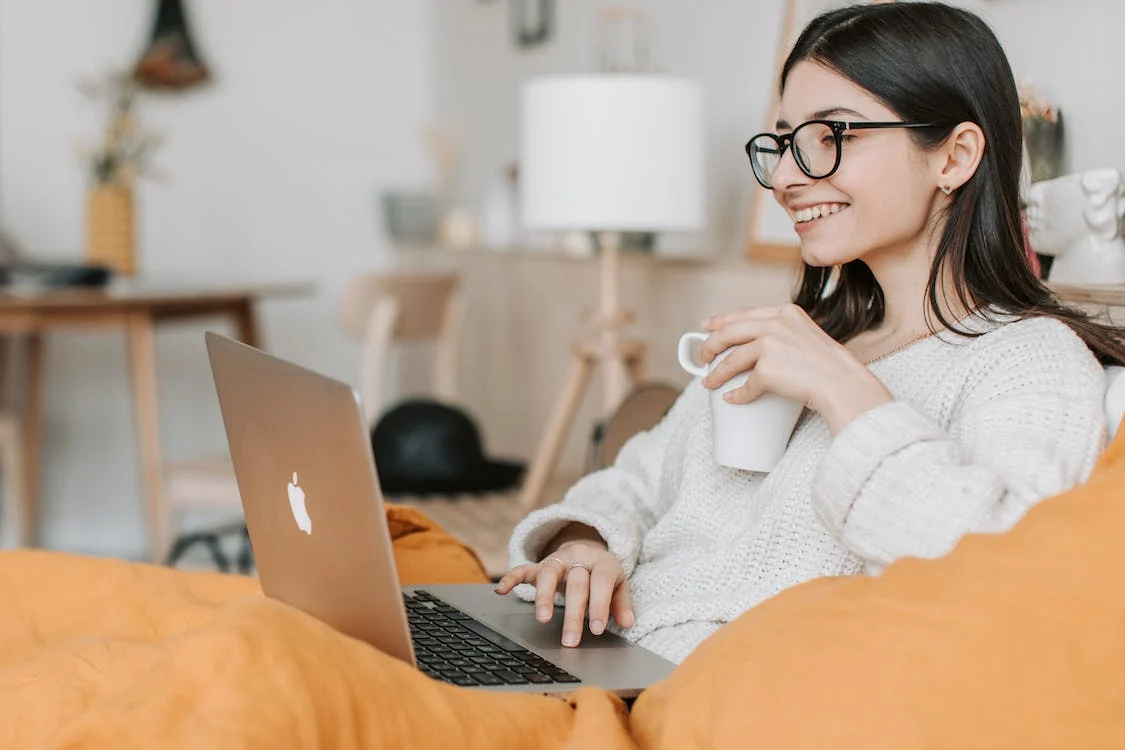 Sales job sitting by a computer