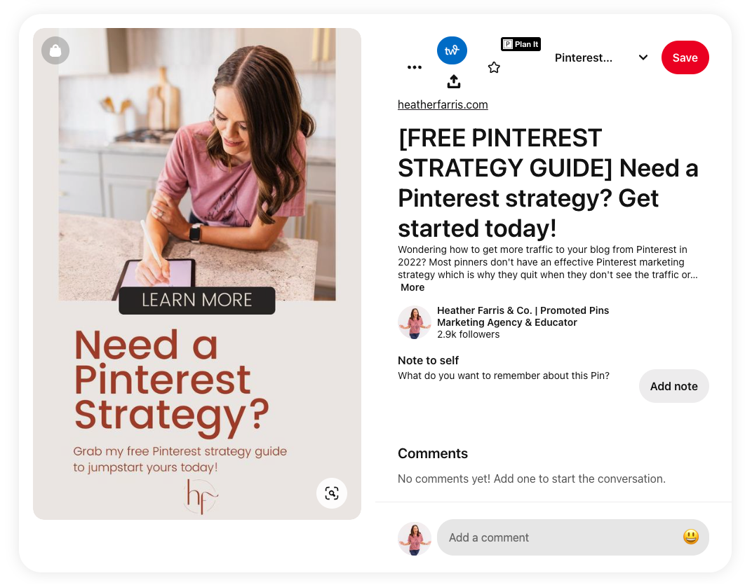 pinterest strategy guide example 