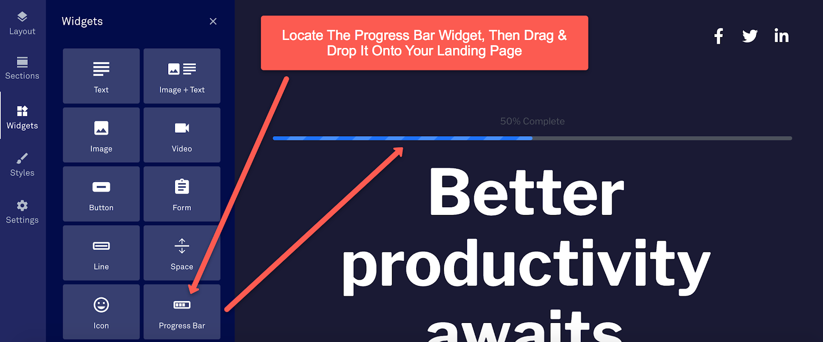 Leadpages progress bar