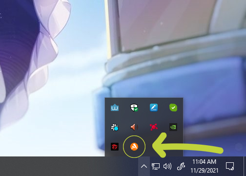 Locate your Avast icon in your taskbar.
