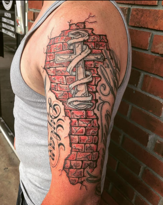 Cross With Ribbon The Brick Wall Tattoo Symbol