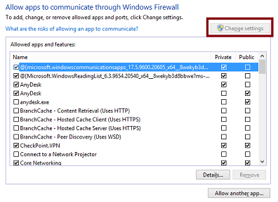 Enable Steam from the Firewall Settings if it is Blocked to fix error code 118 on steam.