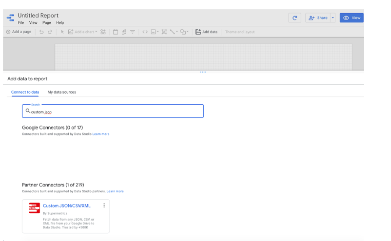 Google Data Studio JSON: Custom.json