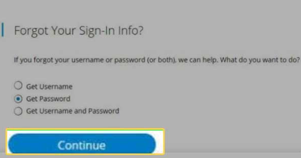 Select Get Password and click Continue.