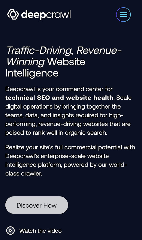 deepcrawl's main page