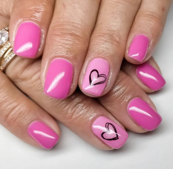 Be my Valentine Pink Nail