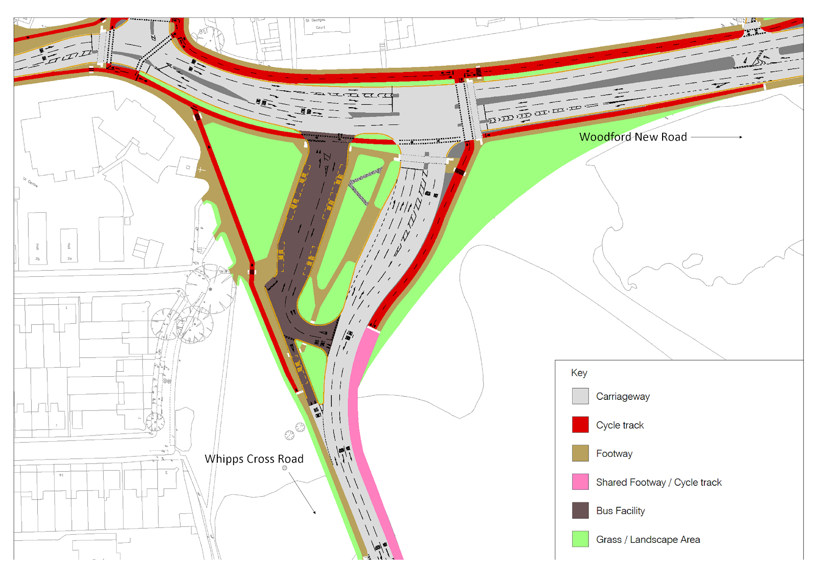 street plan for Whipps Cross junction