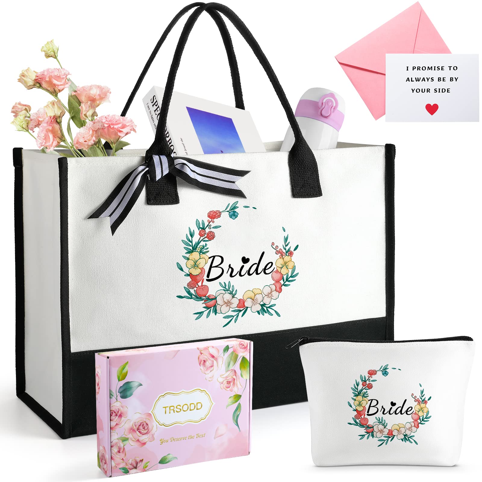 Floral Wedding Emergency Kit for Bride Wedding Survival Set with Makeup  Bag, Bride Kit Bridal Shower Gift Present Fun Engagement Present for Bride