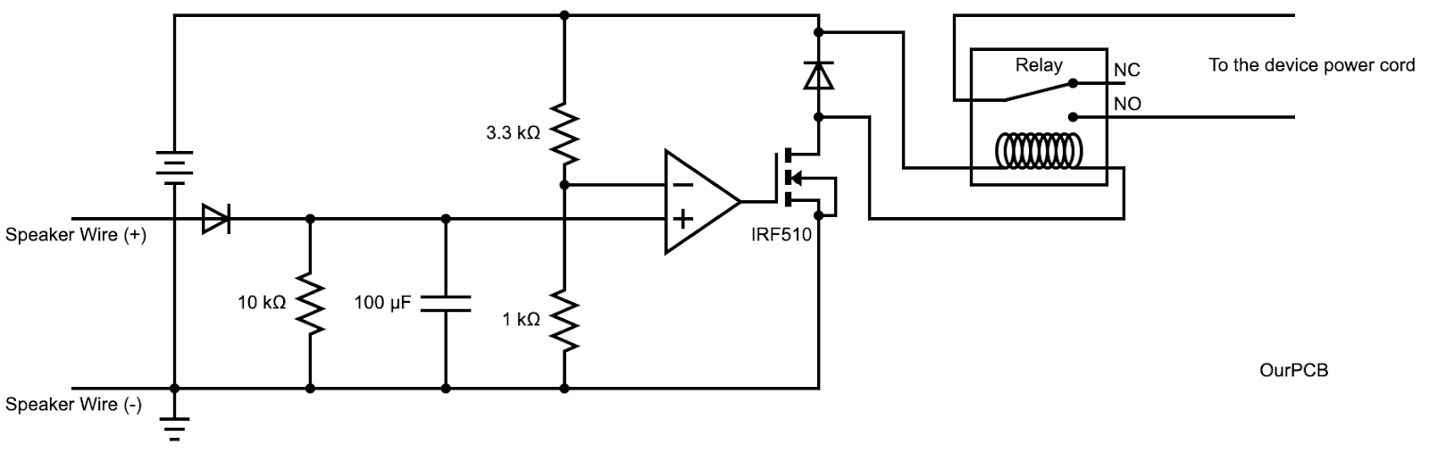 A cut-off circuit wiring diagram
