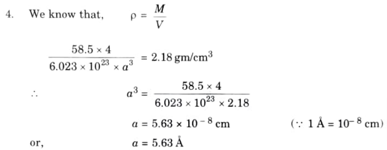 NaCl structure has FCC structure. The density of NaCl is 2.18 cm3