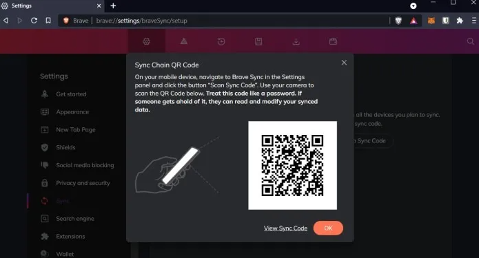 Brave Wallet Sync