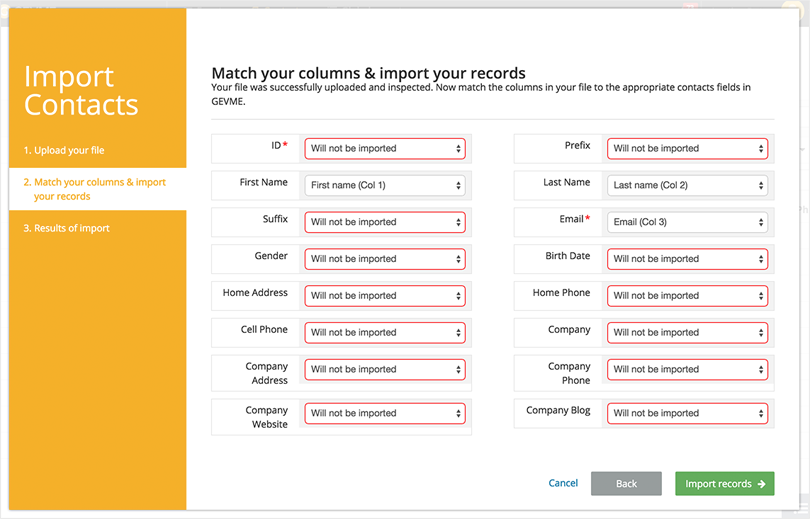 Match Import Columns