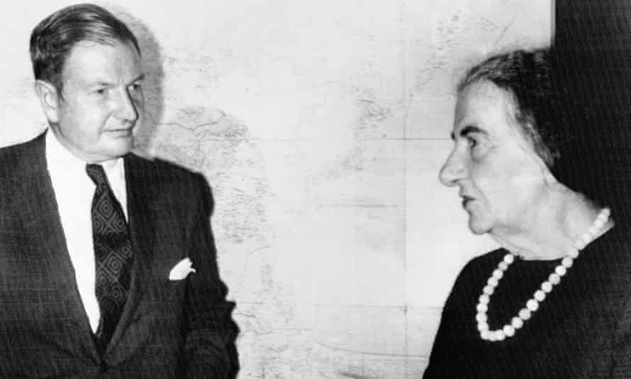 David Rockefeller with the Israeli prime minister Golda Meir in 1971.