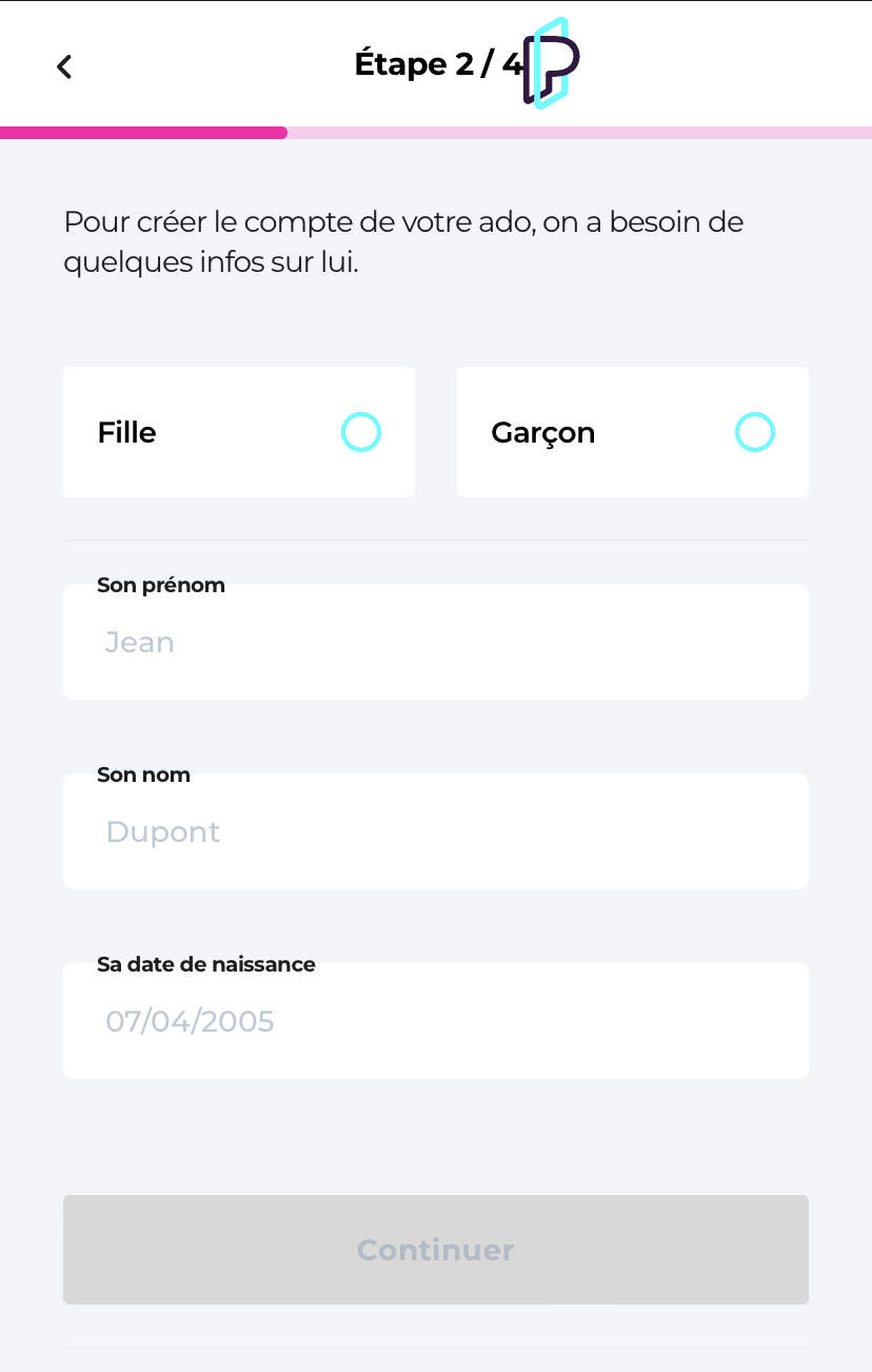 inscription pixpay etape 2