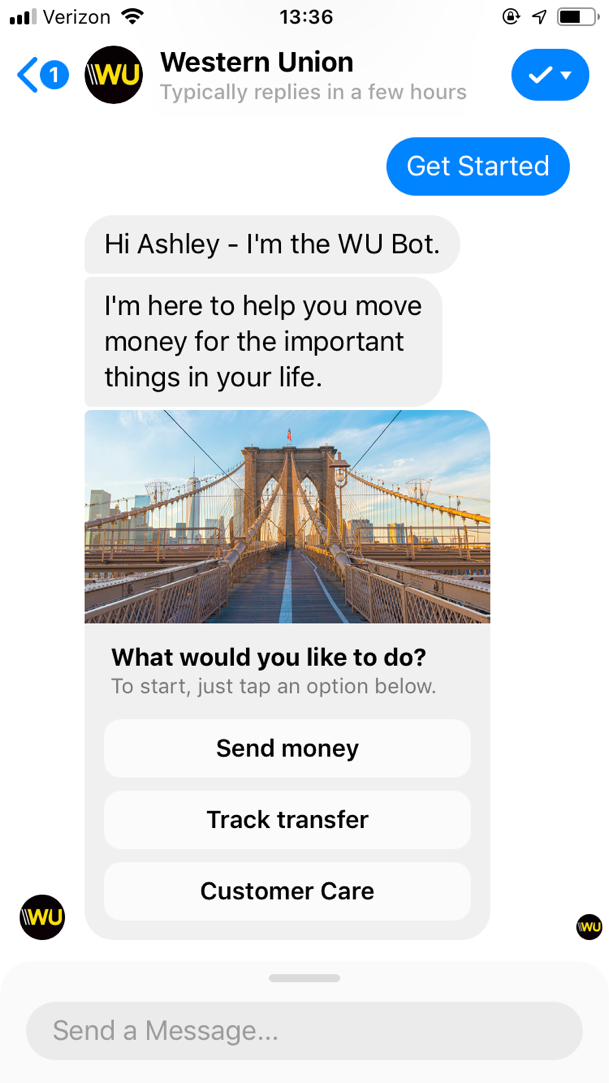 popular chatbots western union bot