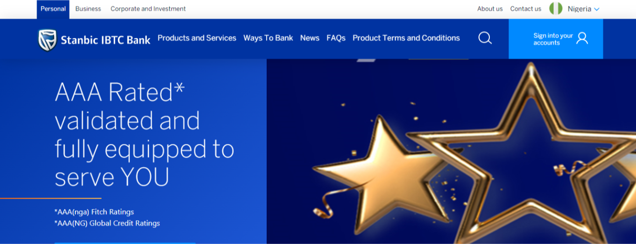 Stanbic IBTC is a bank for online business in Nigeria