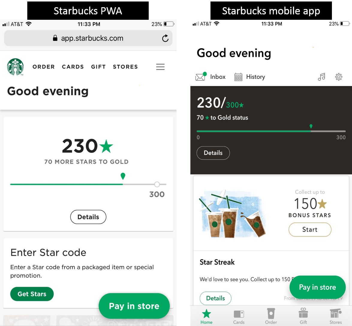 starbucks pwa example