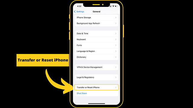 iPhone setting transfer and reset iPhone
