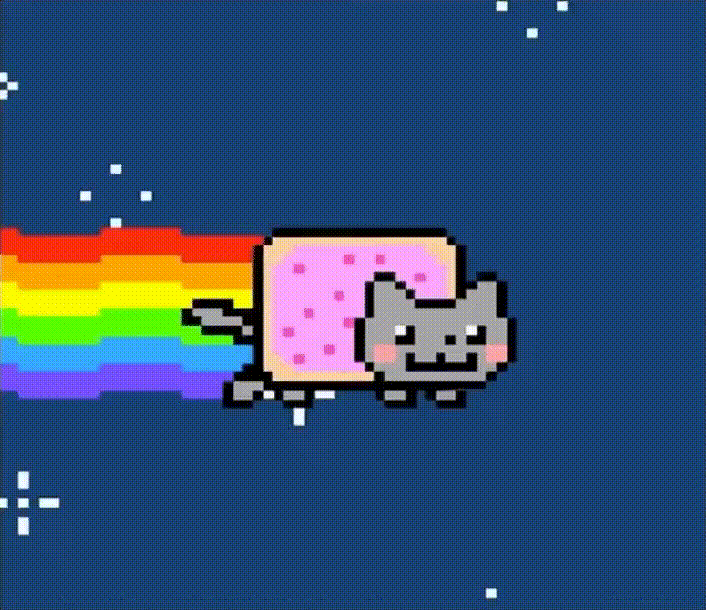 Obra remasterizada de Nyan Cat, del artista Chris Torres que fue vendida como NFT