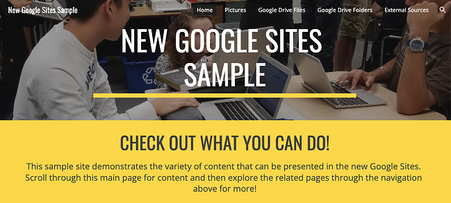 Google Sites Examples: sylvania schools test website