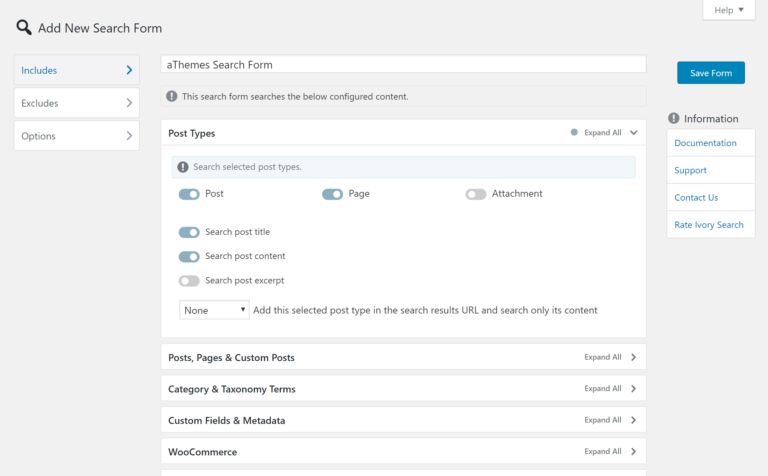 Configuración de Ivory Search