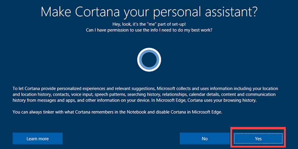 Set up Cortana as your personal assistant