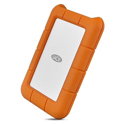 LaCie Rugged USB-C 2TB External Hard Drive Portable HDD - USB 3.0 compatible, Drop Shock Dust Rain Resistant, for Mac and PC Computer Desktop Workstation Laptop, 1 Month Adobe CC (STFR2000800)