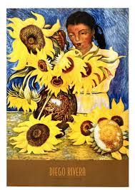 Muchacha con Girasoles" (Print) -Diego Rivera | Fondren Art Gallery
