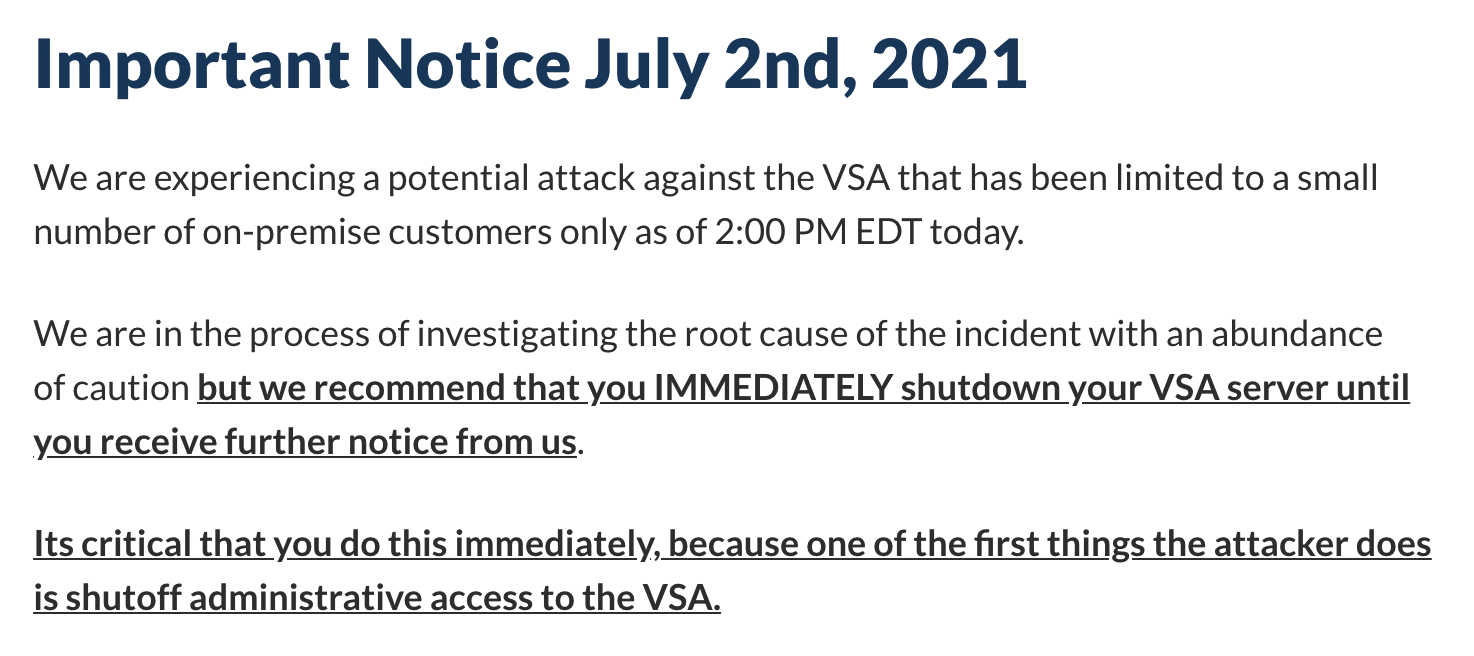 [DIAGRAM] Important Notice Regarding VSA Server Attack