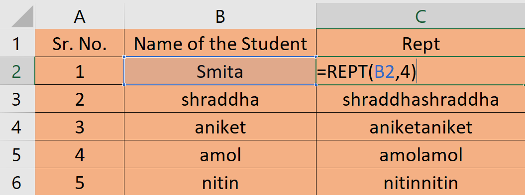 Rept Function in excel in hindi