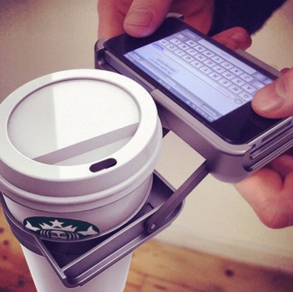Cup holder for iPhone