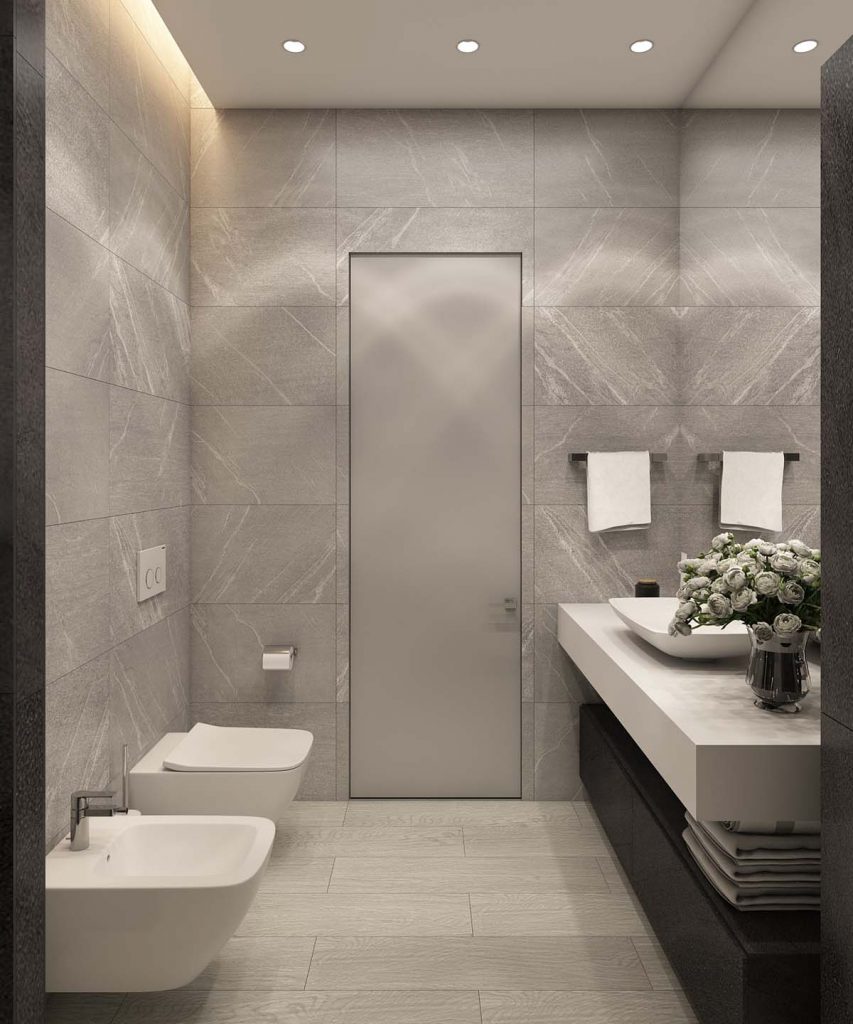 Thiết kế phòng tắm trong căn hộ chung cư 70m2 đẹp hiện đại