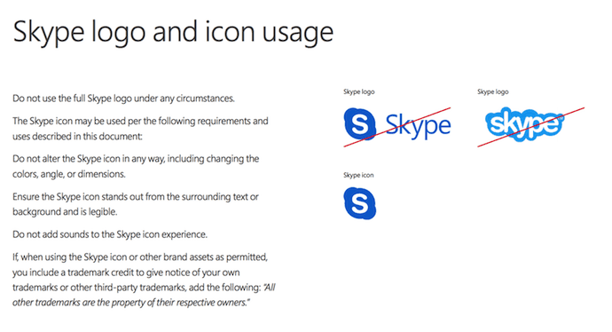راهنمای سبک برند اسکایپ استفاده از لوگو و نماد