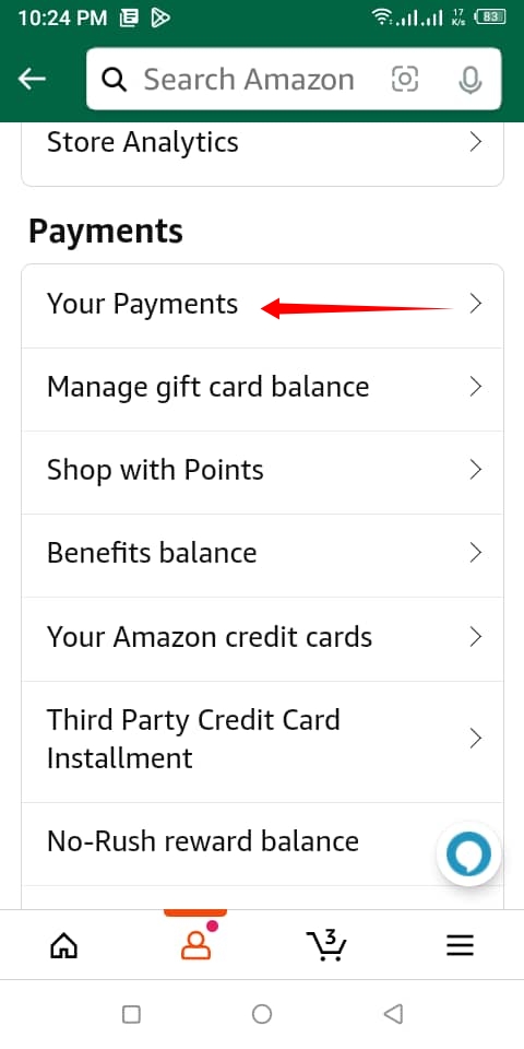 How to change the billing address on the Amazon shopping mobile app: image 4