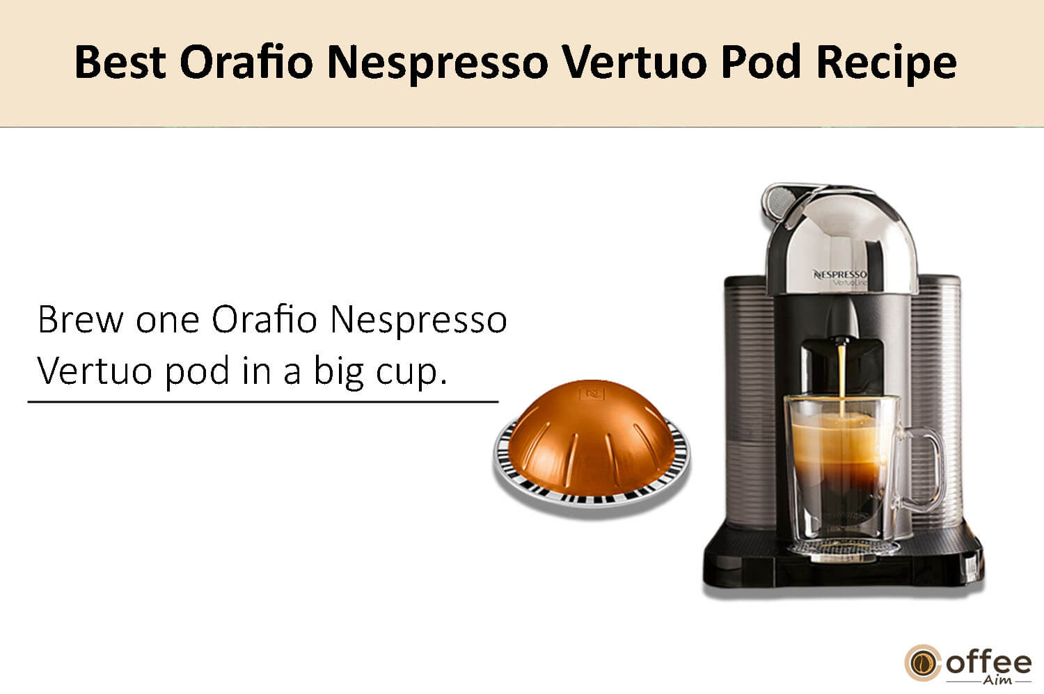 In this image, I clarify the preparation instructions for crafting the finest Orafio Nespresso Vertuo coffee pod.