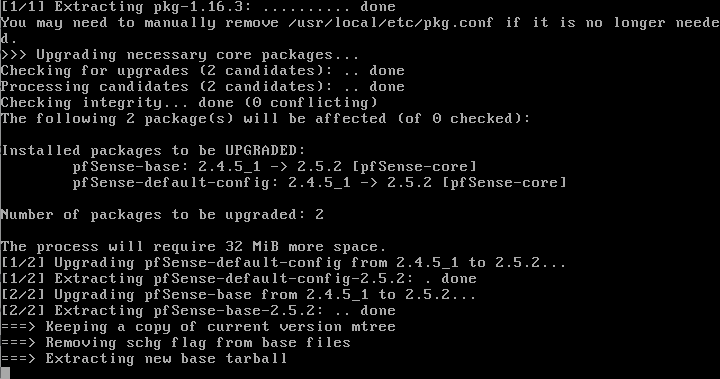 распаковка новых пакетов