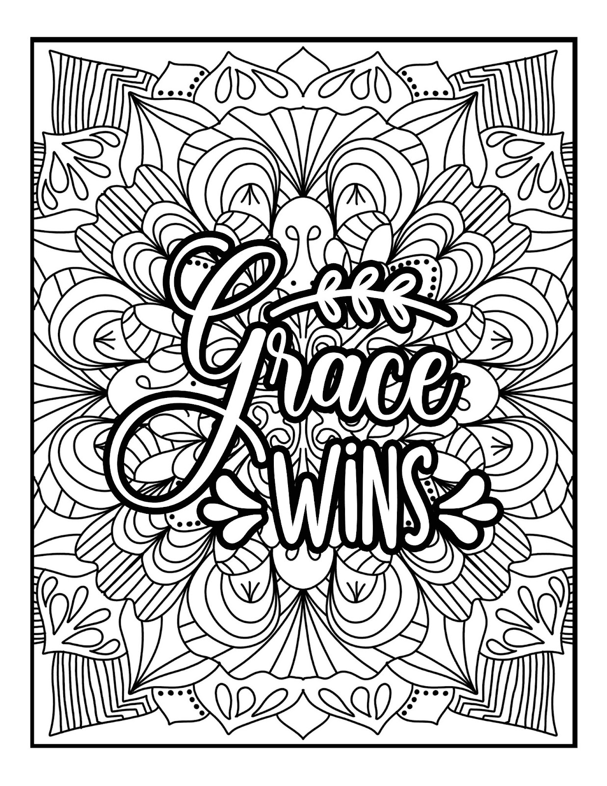 Grace wins coloring page