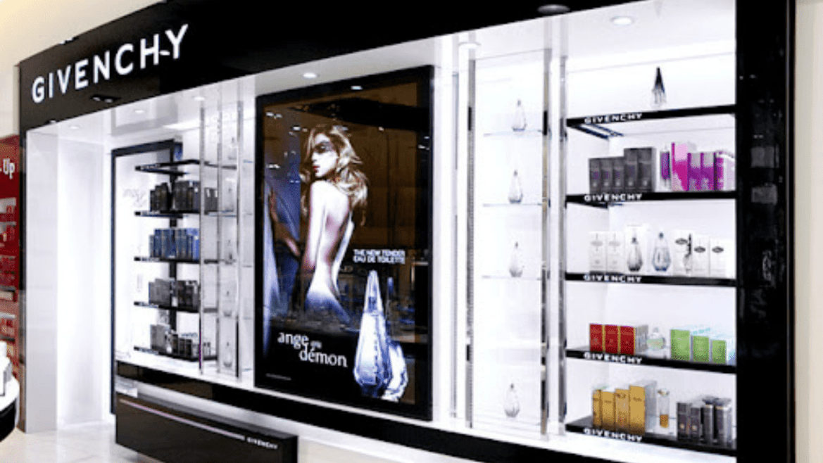 Extremely classy display of best luxury brand Givenchy. 
