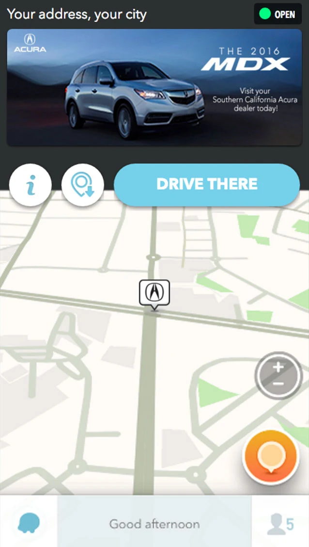 Anuncio Waze Ads -Acura MDX