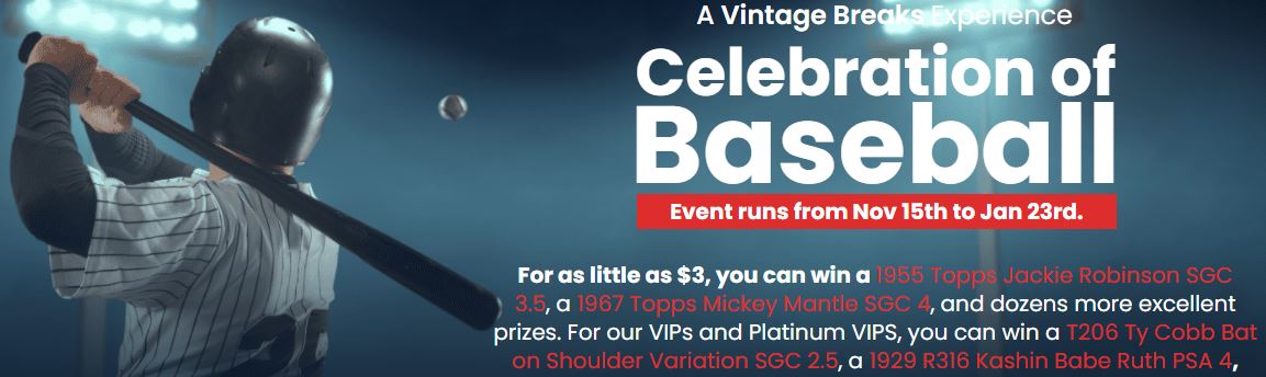 Vintage Breaks Celebration of Baseball Event Prize Winner List [VIDEO]